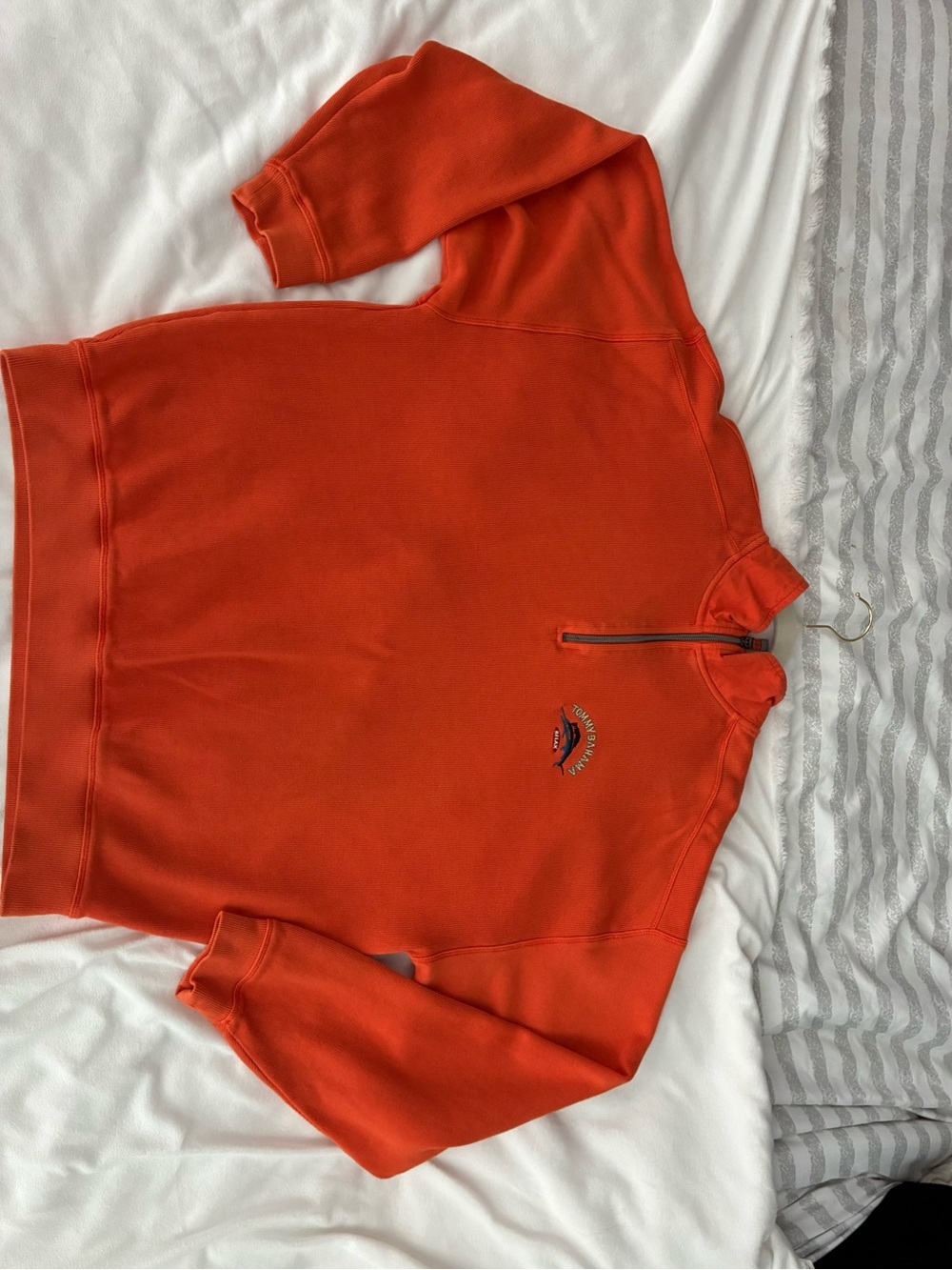 Tommy Bahama Orange Embroidered Marlin Pullover